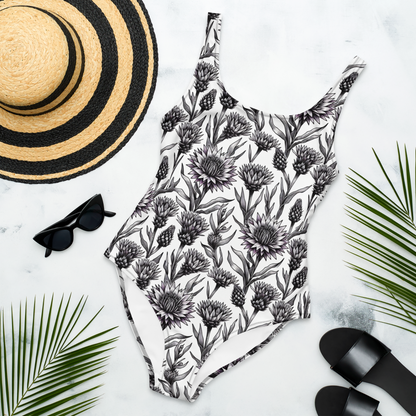 "White" One-Piece Swimsuit