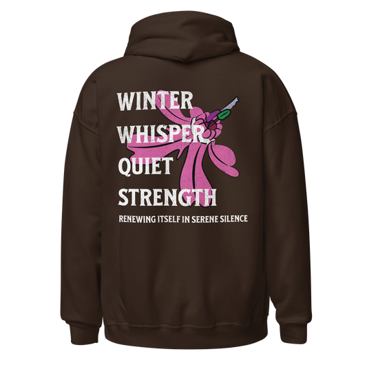 Winter Whisper White writing Unisex Hoodie
