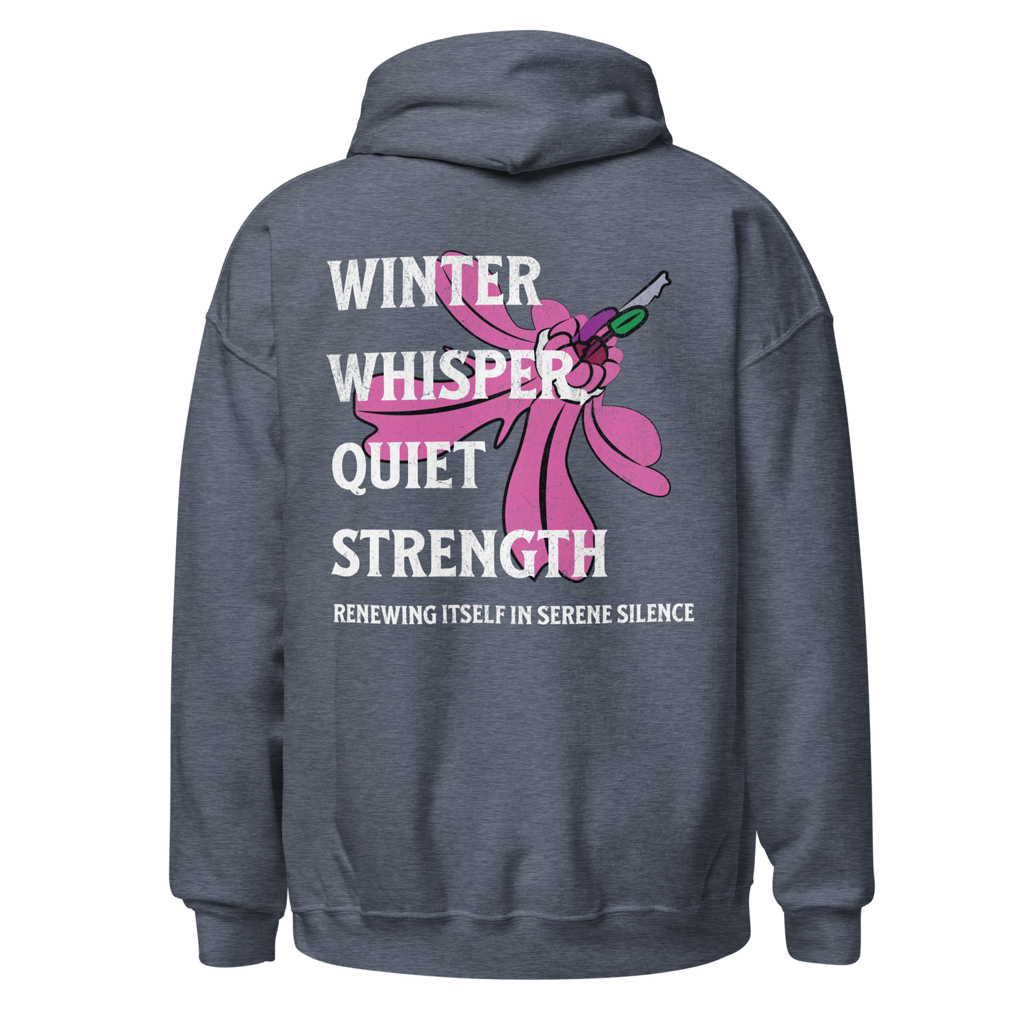 Winter Whisper White writing Unisex Hoodie