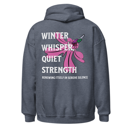 Winter Whisper White writing Unisex Hoodie