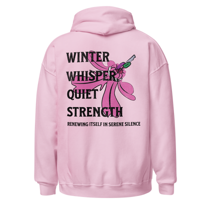 Winter Whisper Black writing Unisex Hoodie