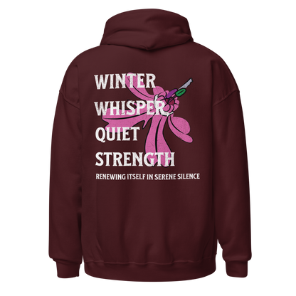 Winter Whisper White writing Unisex Hoodie